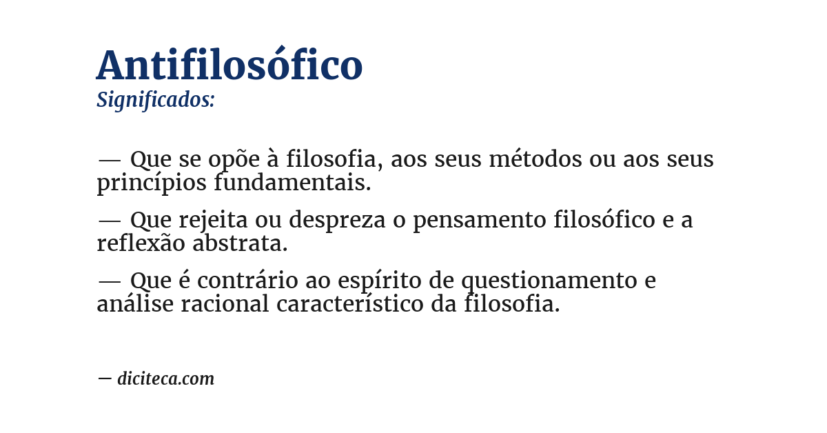 Significado de antifilosófico