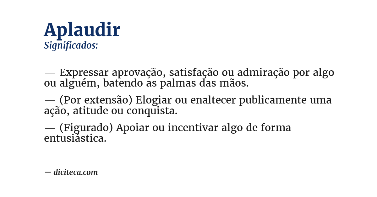 Significado de aplaudir