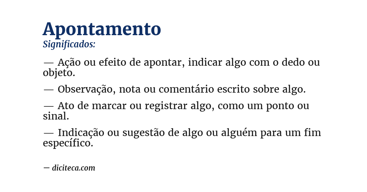Significado de apontamento