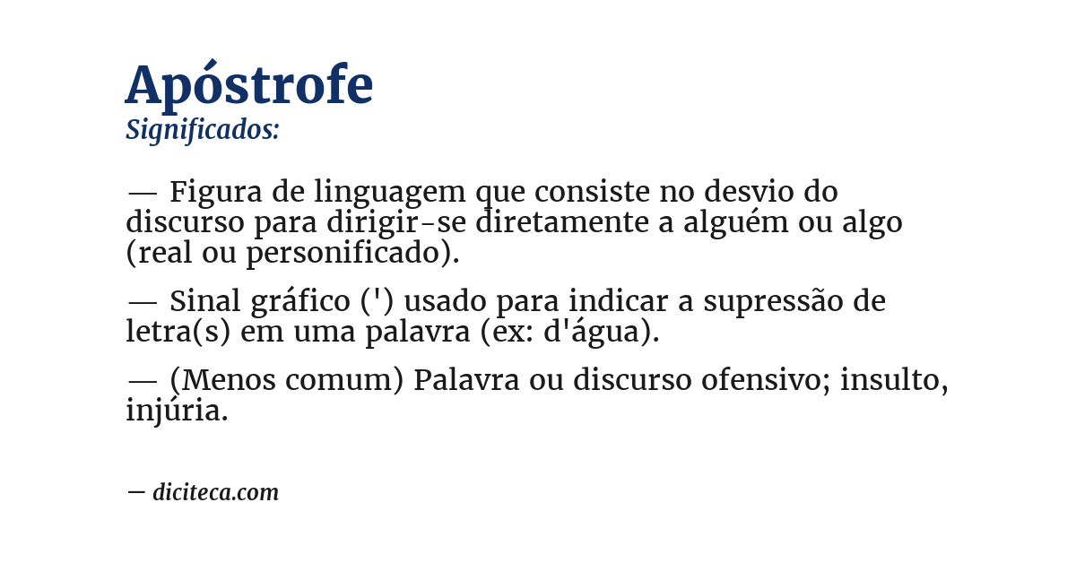 Significado de apóstrofe