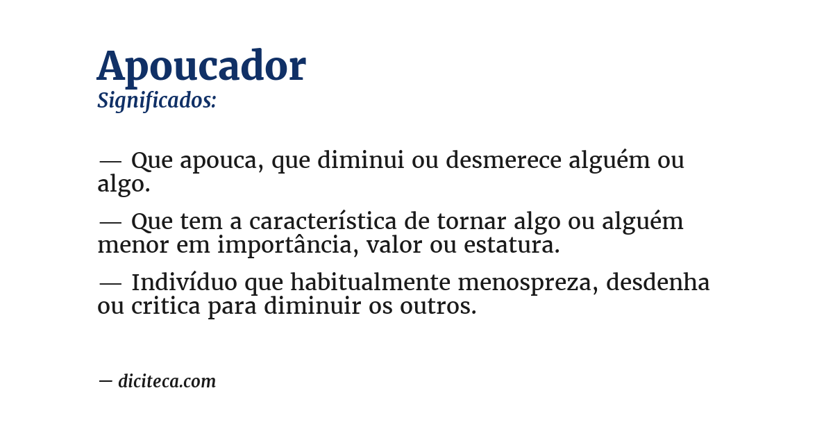 Significado de apoucador
