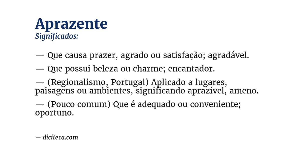 Significado de aprazente