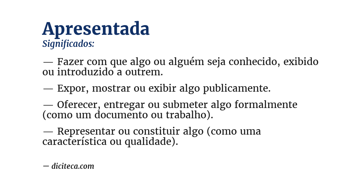 Significado de apresentada