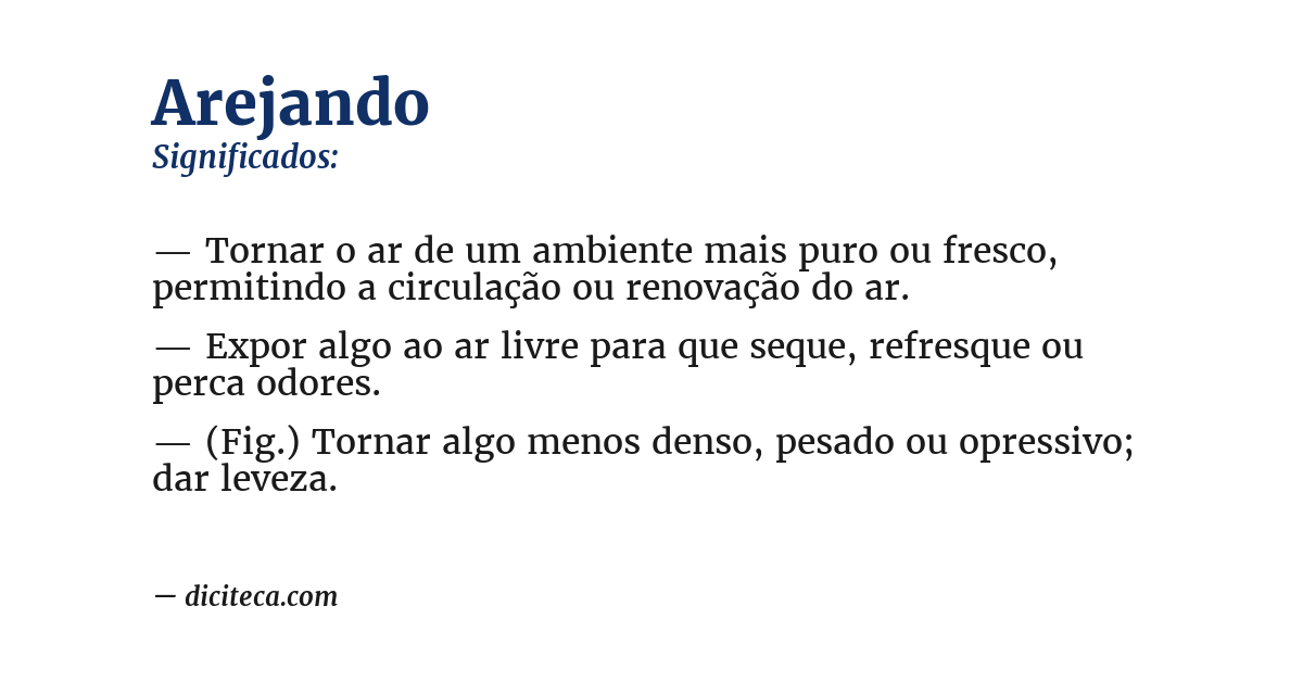 Significado de arejando