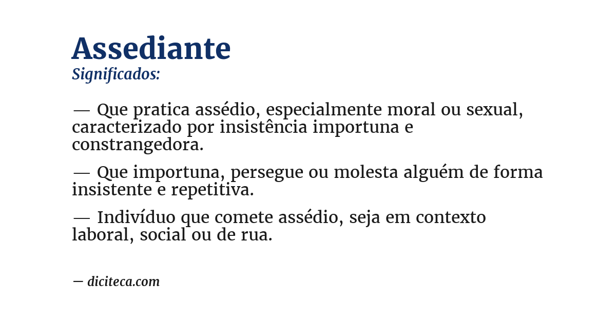 Significado de assediante