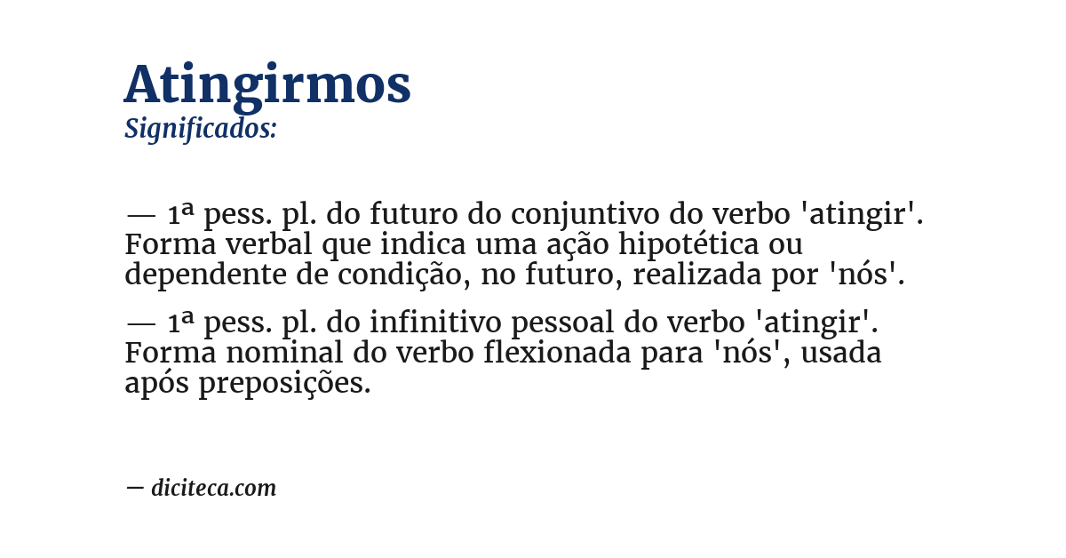 Significado de atingirmos