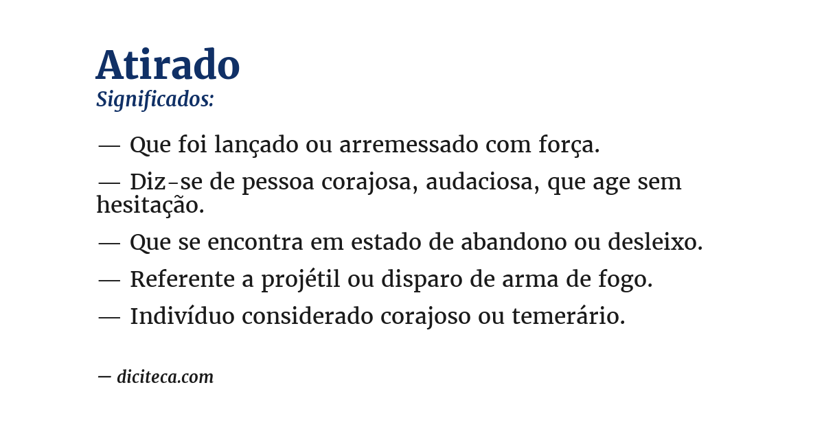 Significado de atirado