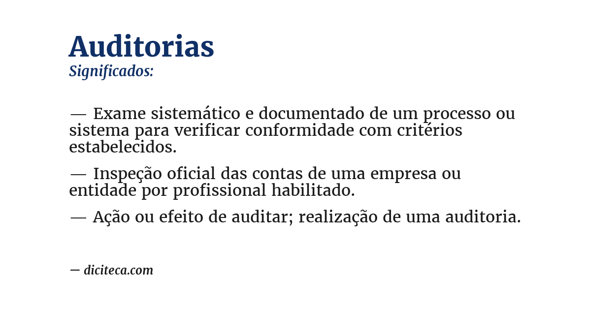 Significado de auditorias