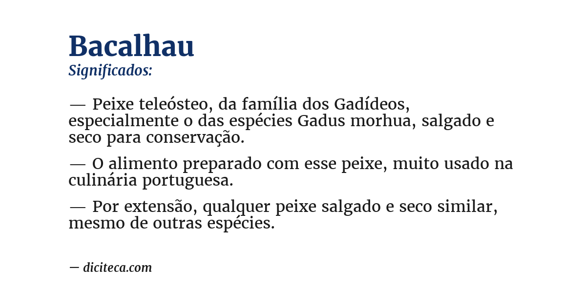 Significado de bacalhau