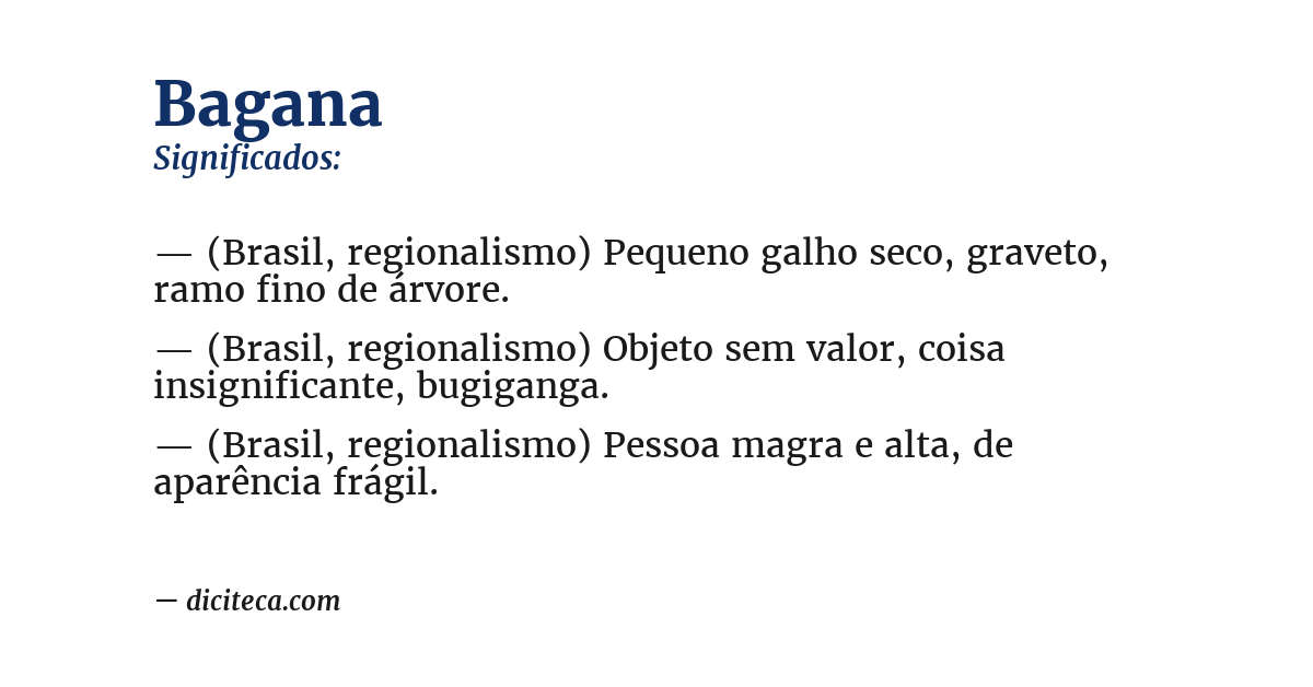Significado de bagana