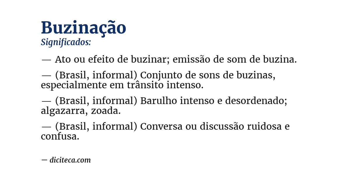 Significado de buzinação