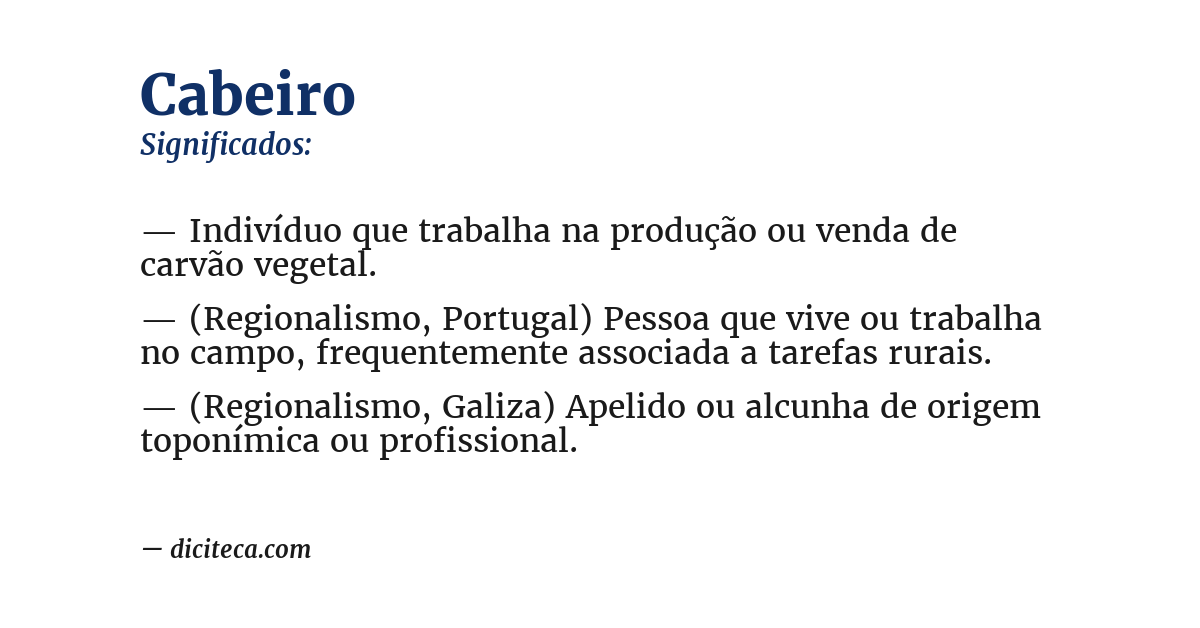 Significado de cabeiro