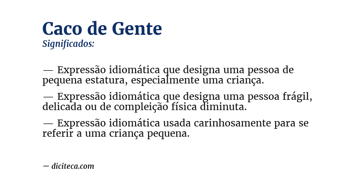 Significado de caco de gente