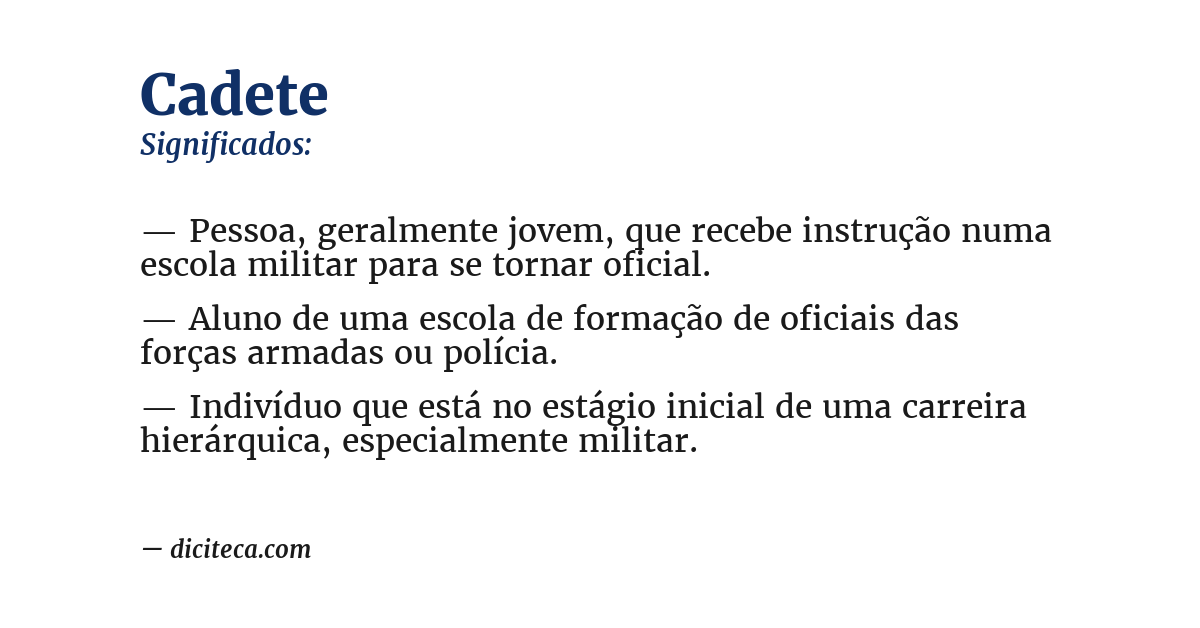 Significado de cadete