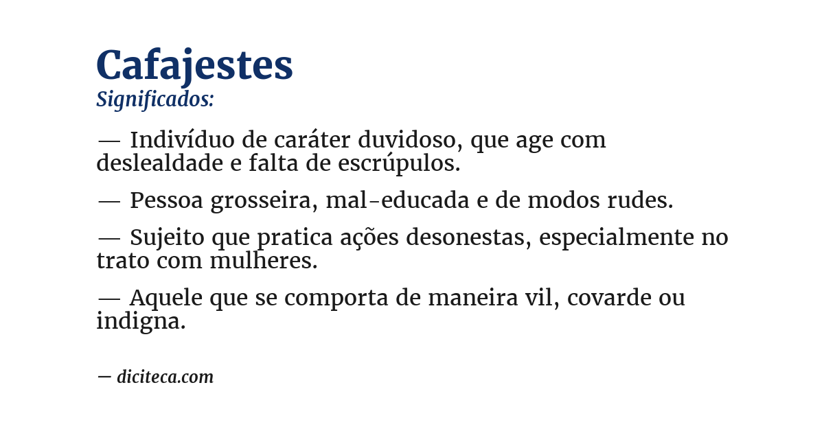 Significado de cafajestes