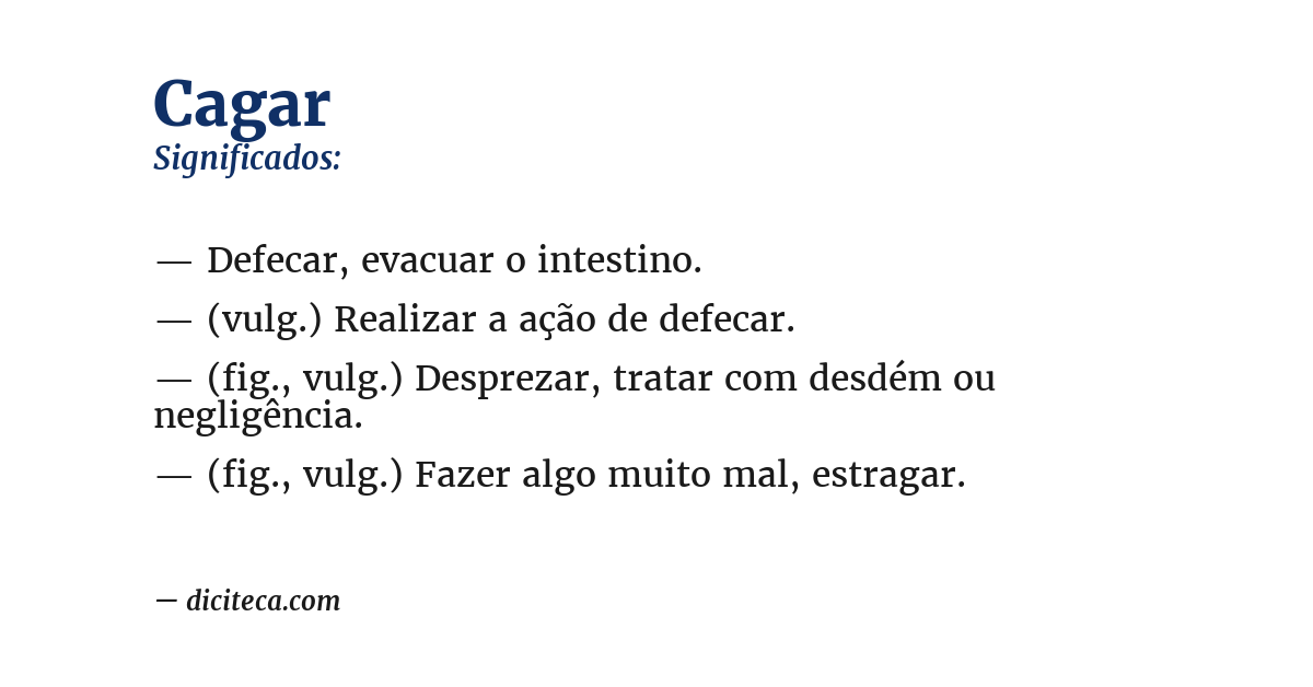 Significado de cagar