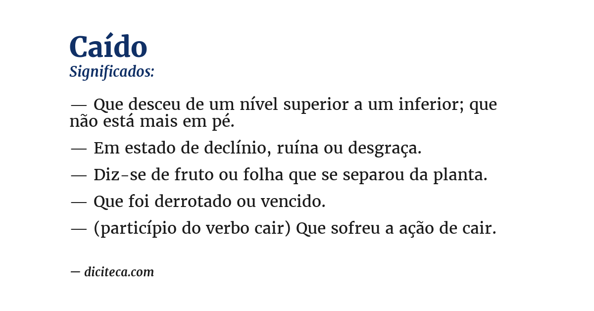 Significado de caído