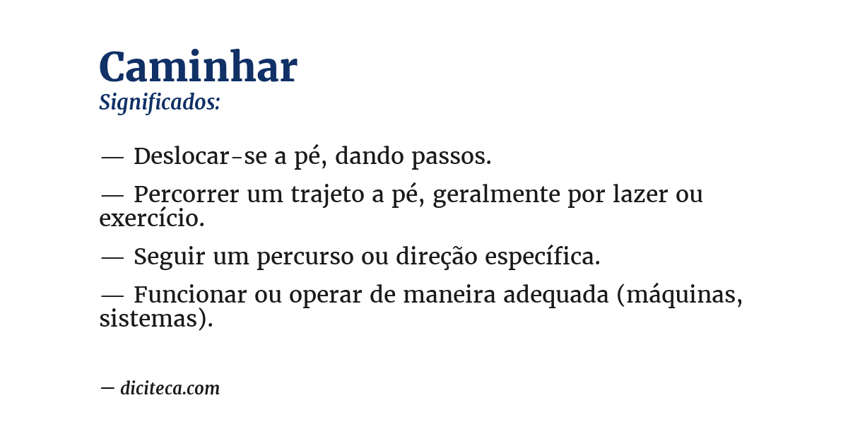 Significado de caminhar