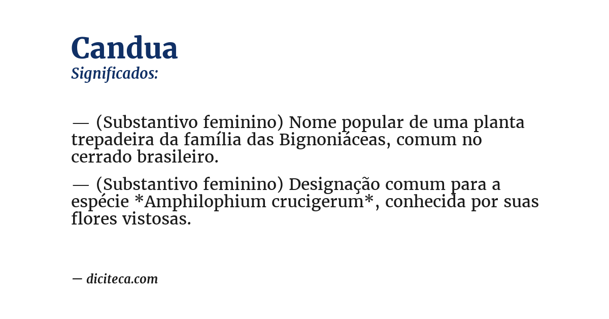 Significado de candua