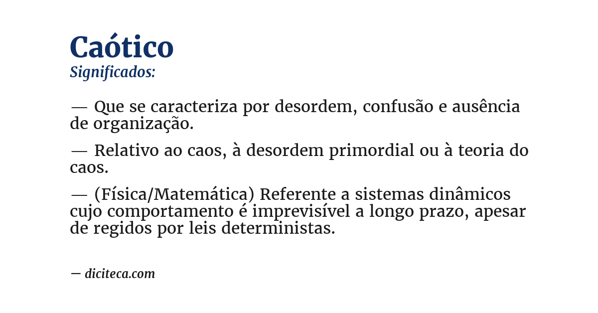 Significado de caótico