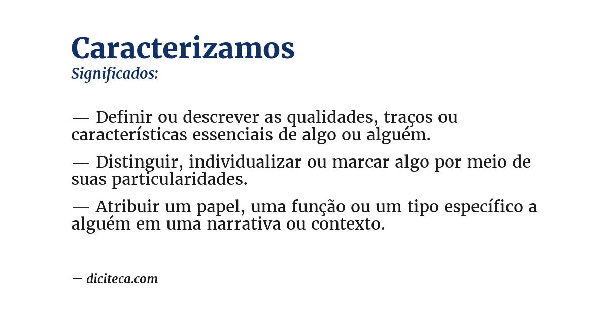 Significado de caracterizamos