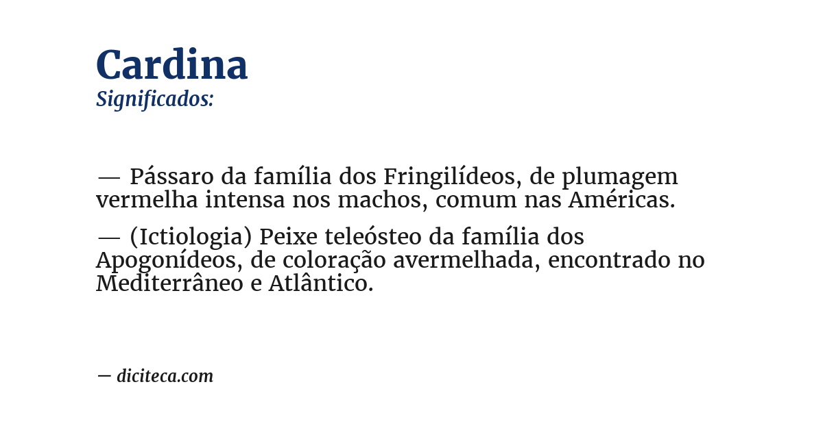 Significado de cardina