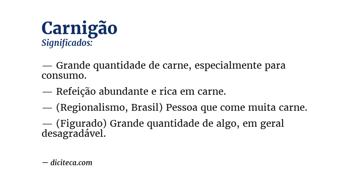 Significado de carnigão