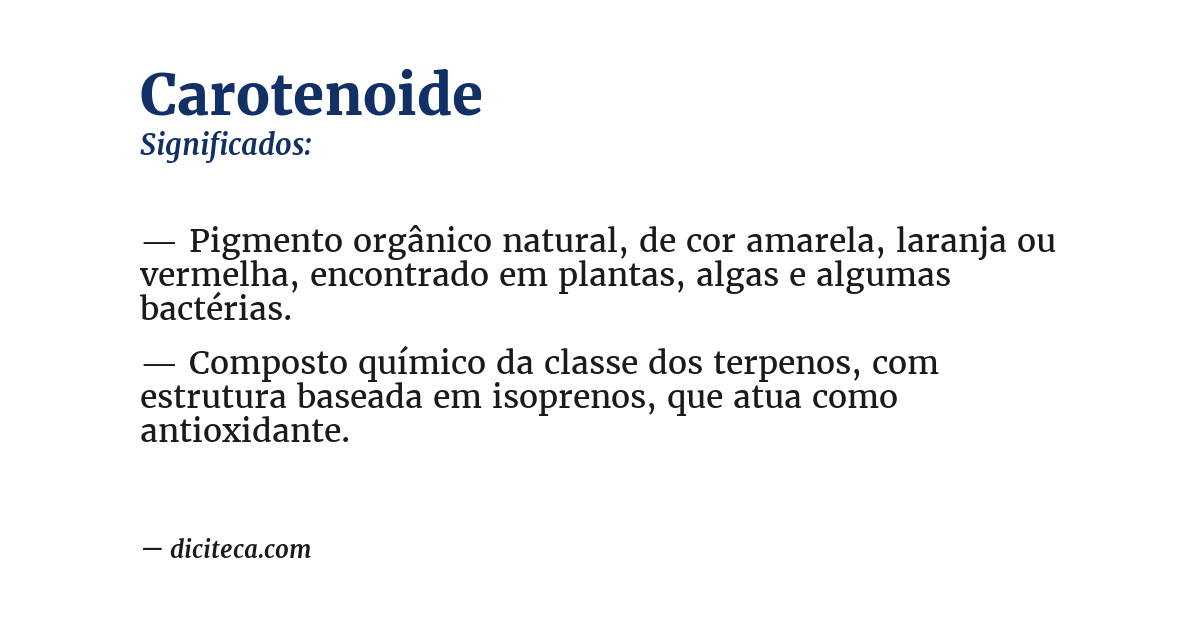 Significado de carotenoide