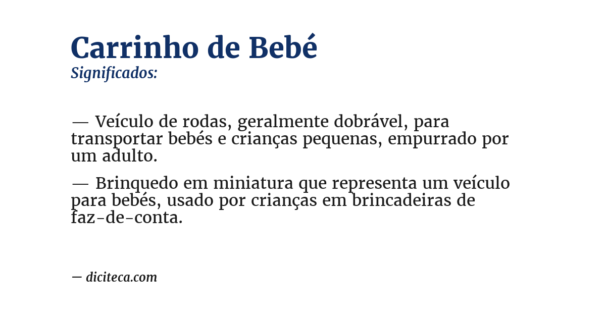 Significado de carrinho de bebé