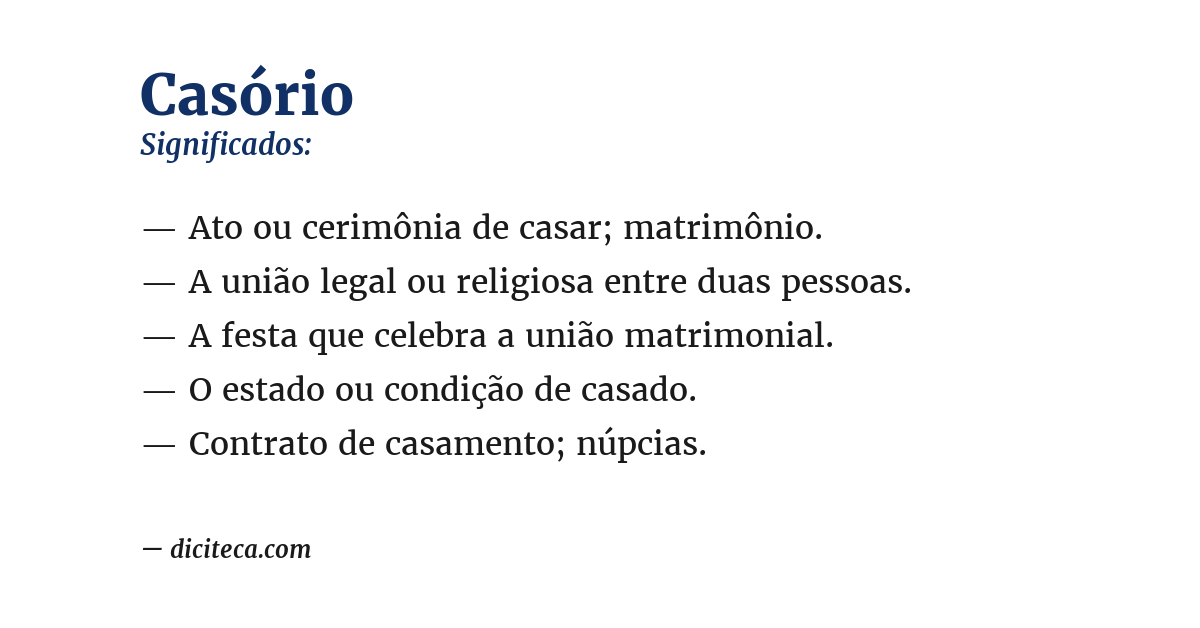 Significado de casório