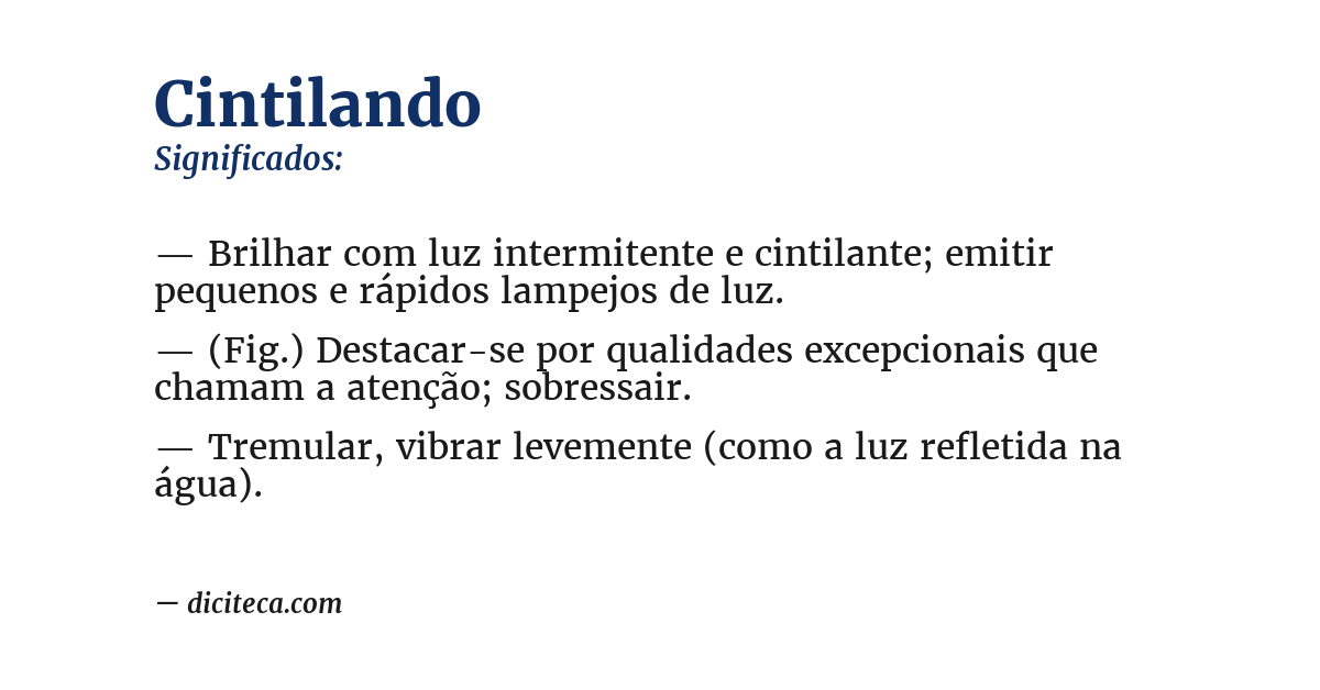 Significado de cintilando