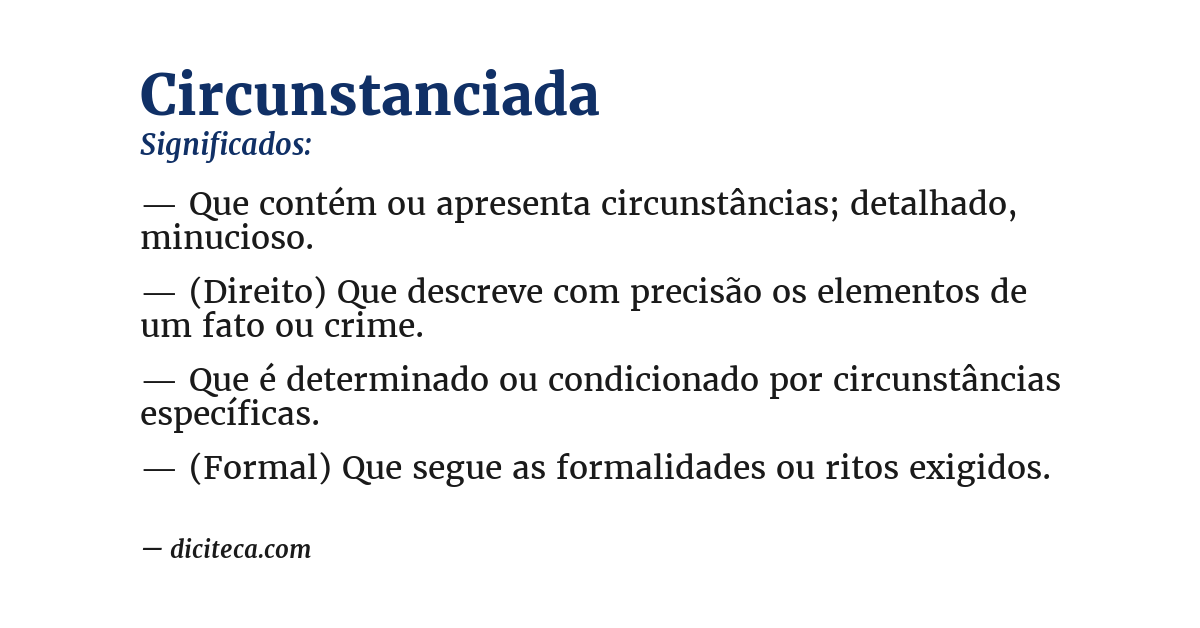 Significado de circunstanciada