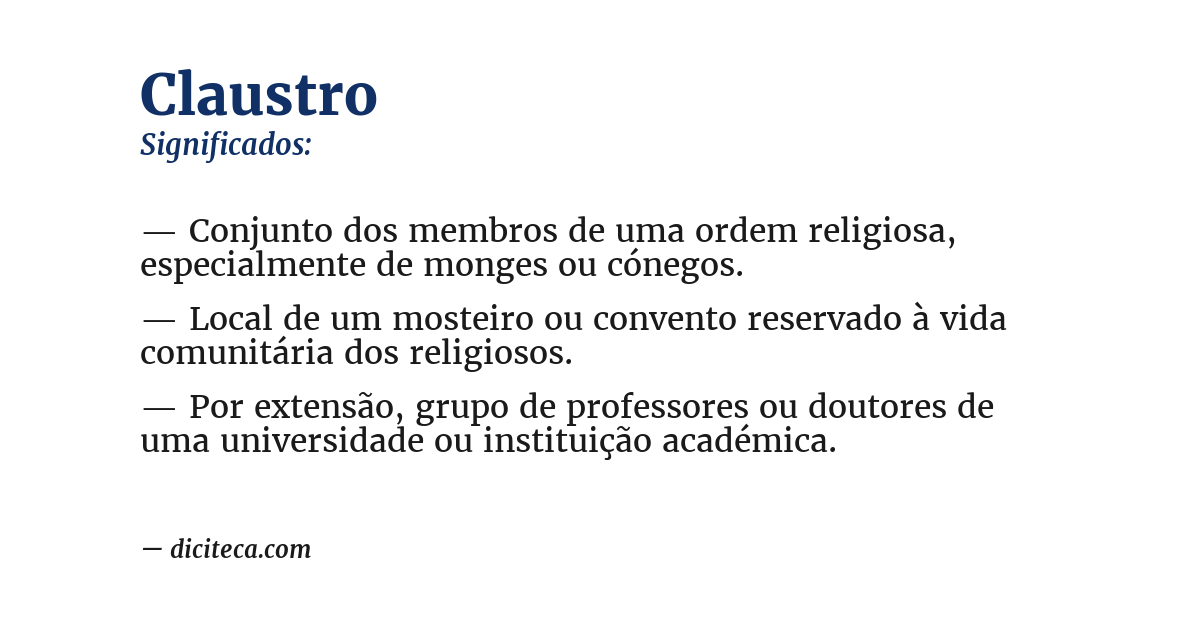 Significado de claustro