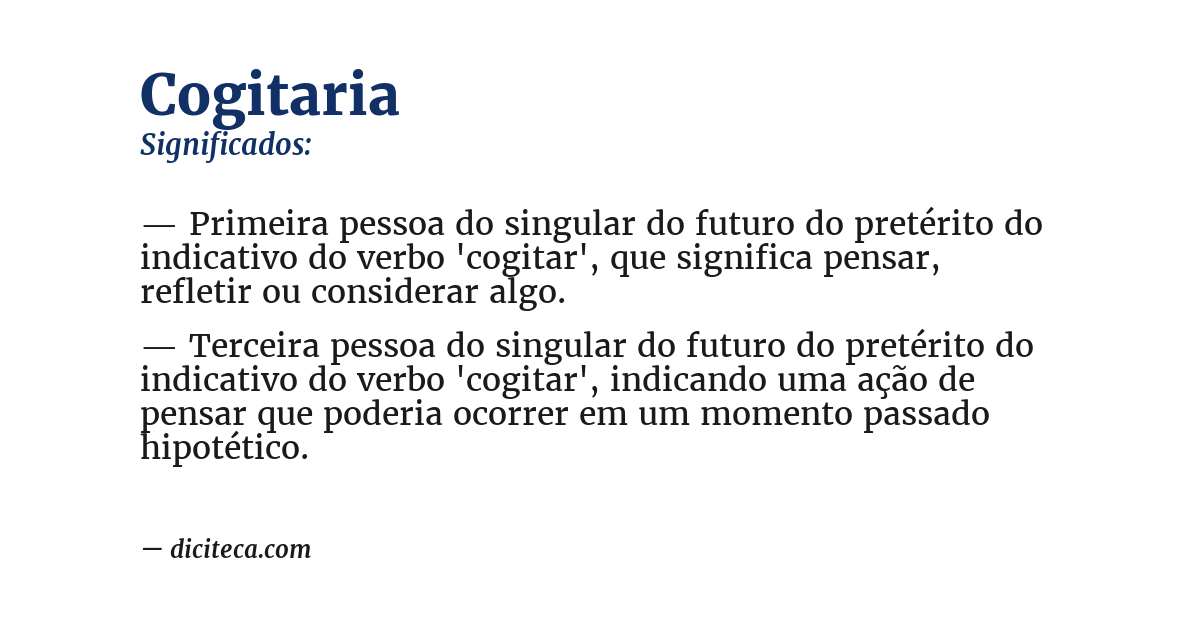 Significado de cogitaria