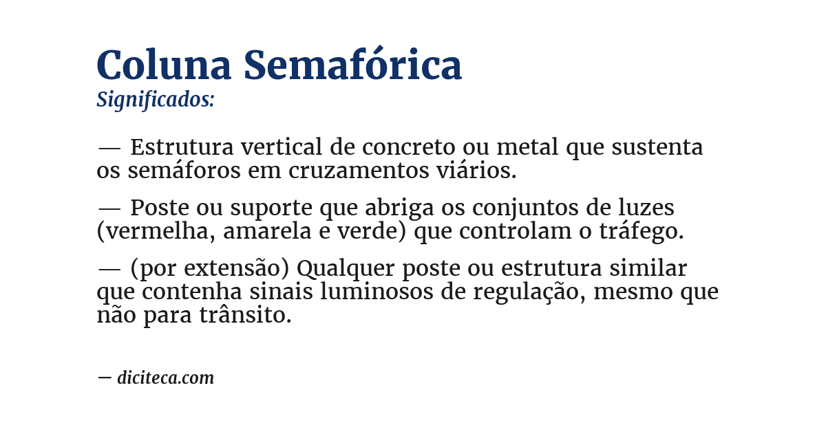 Significado de coluna semafórica