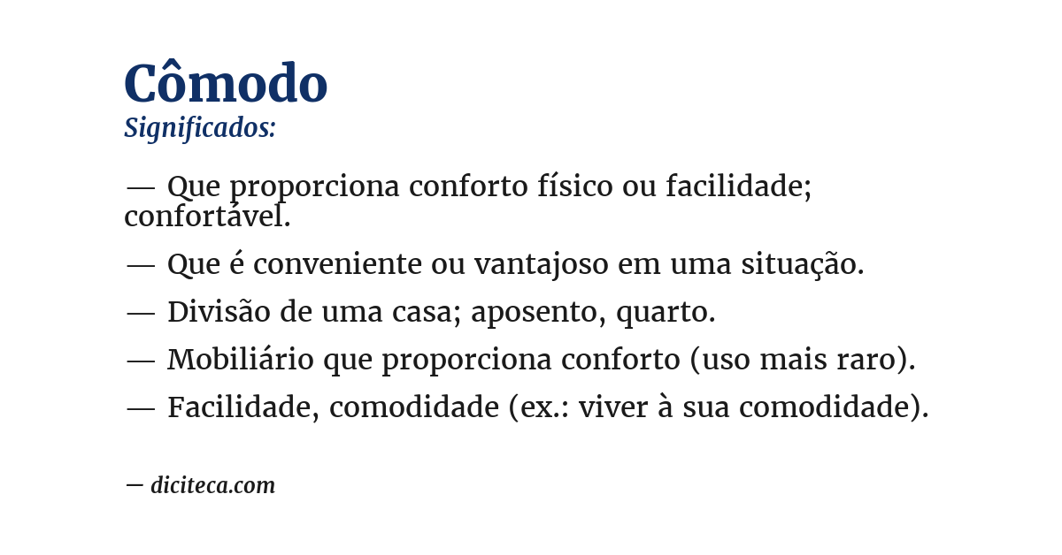 Significado de cômodo