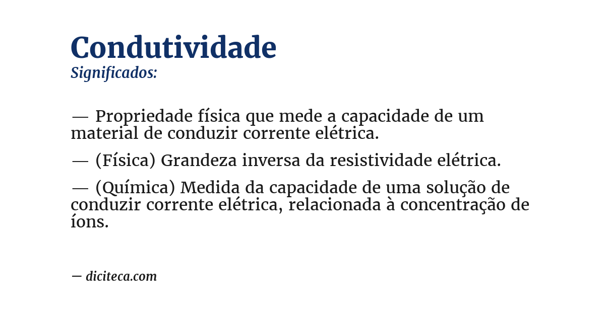 Significado de condutividade