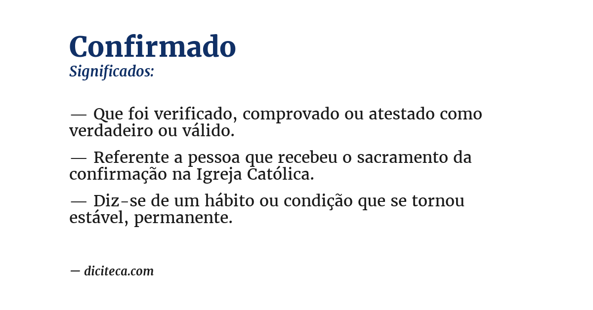 Significado de confirmado