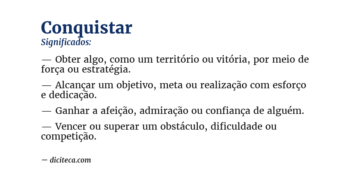 Significado de conquistar