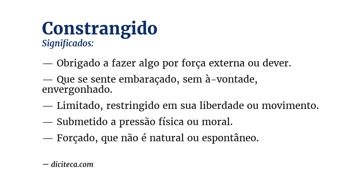Significado de constrangido
