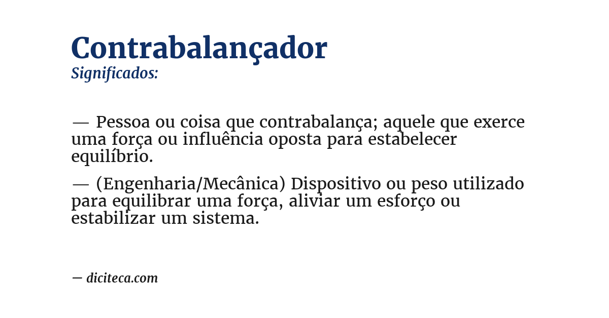 Significado de contrabalançador