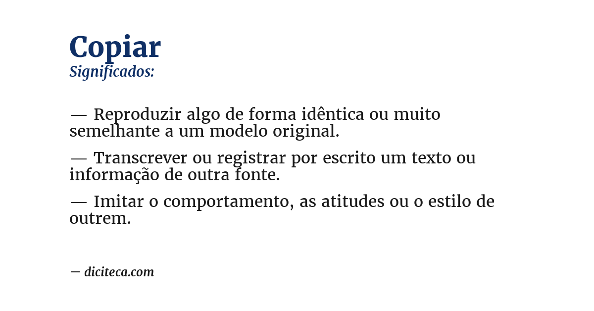 Significado de copiar