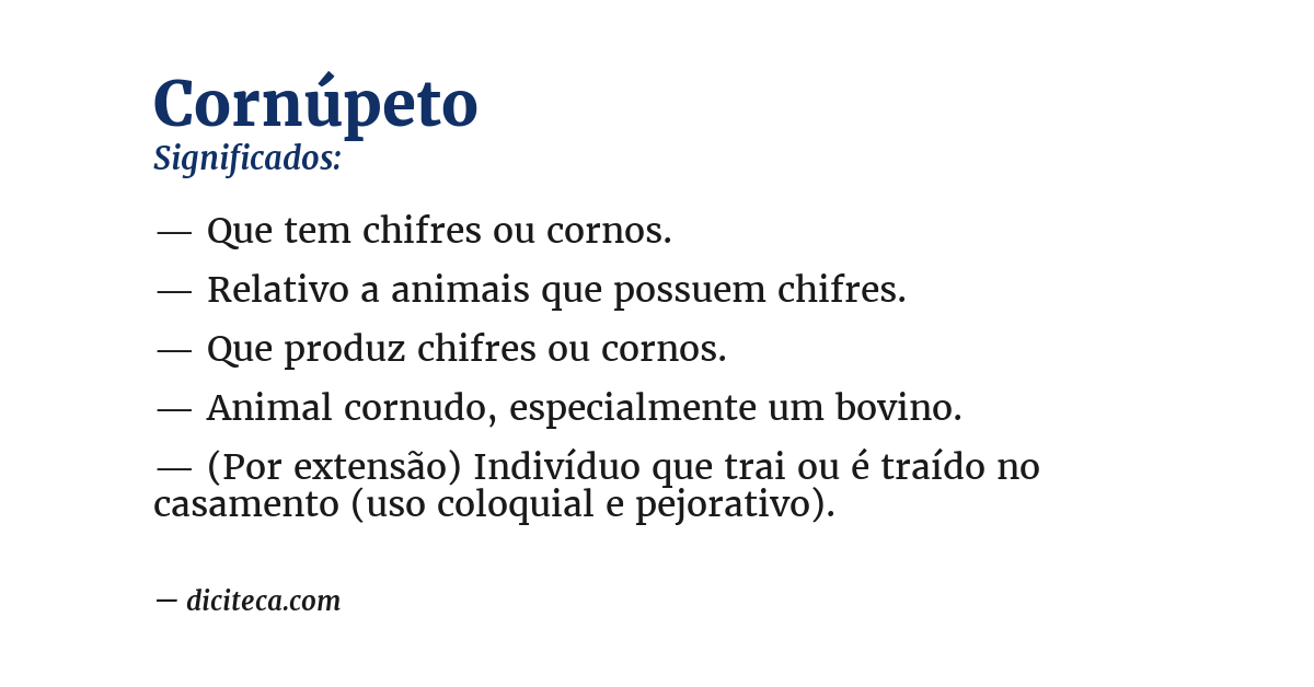 Significado de cornúpeto