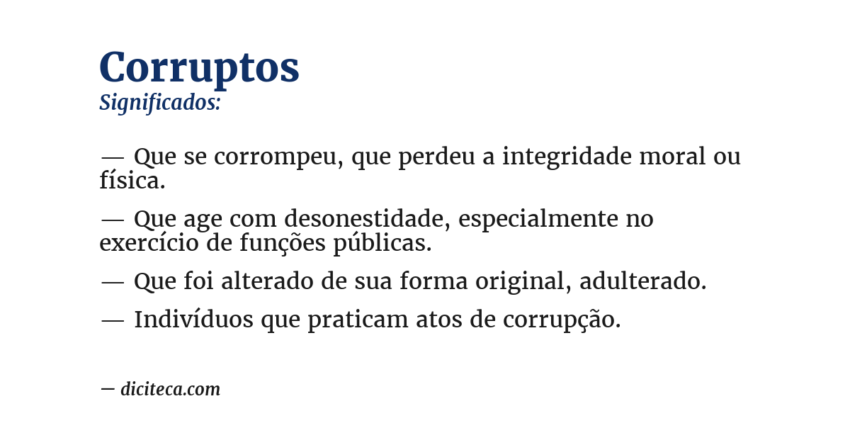 Significado de corruptos