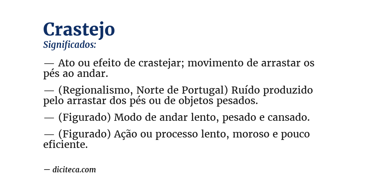 Significado de crastejo