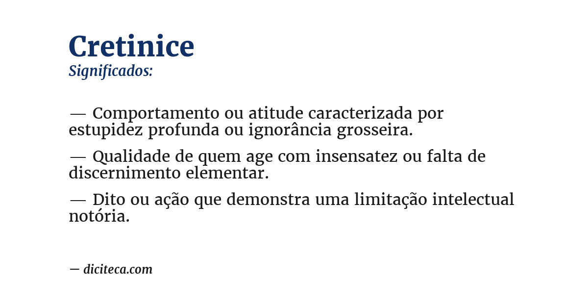 Significado de cretinice