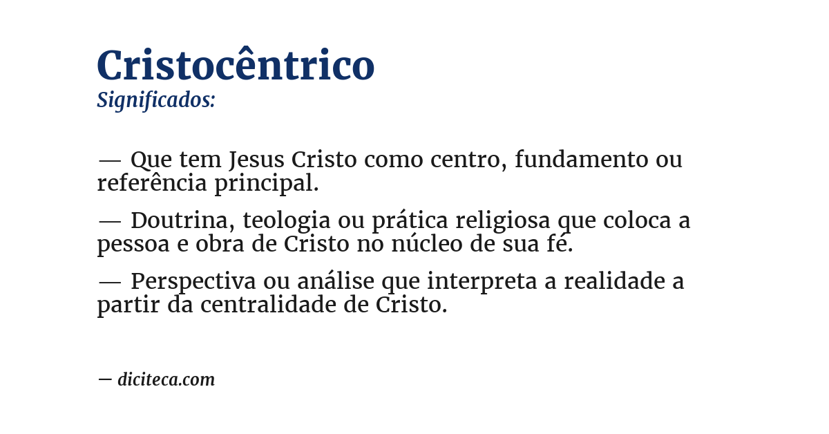 Significado de cristocêntrico