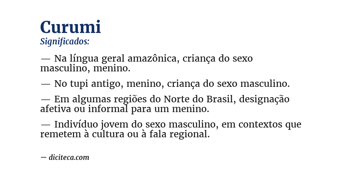 Significado de curumi