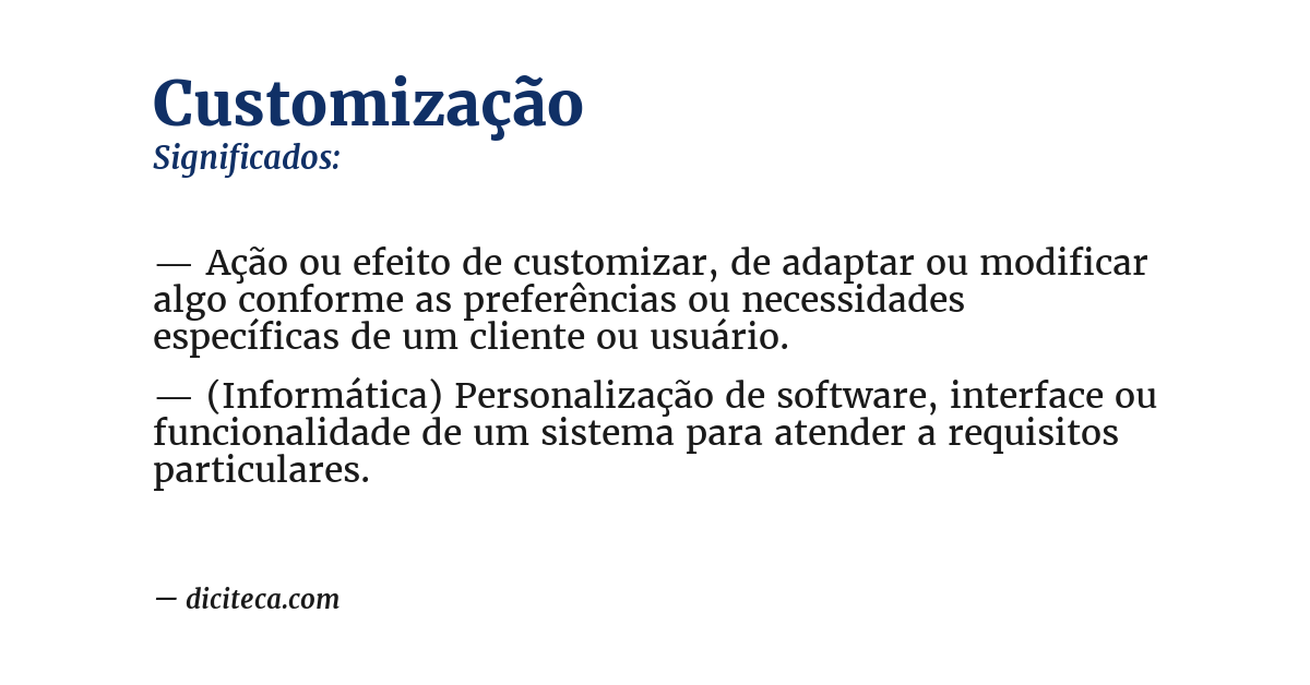 Significado de customização