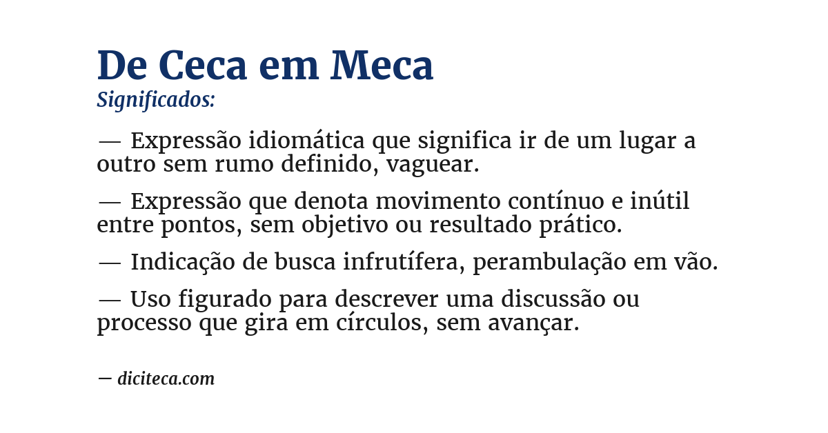 Significado de de ceca em meca